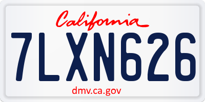 CA license plate 7LXN626