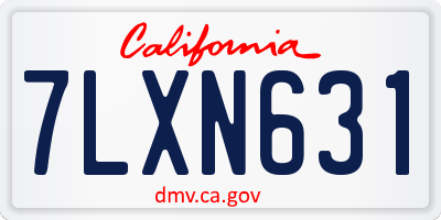 CA license plate 7LXN631