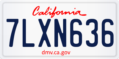 CA license plate 7LXN636