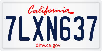 CA license plate 7LXN637