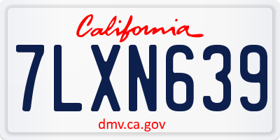 CA license plate 7LXN639