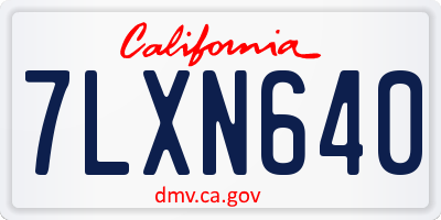 CA license plate 7LXN640
