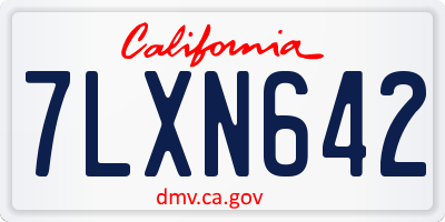 CA license plate 7LXN642