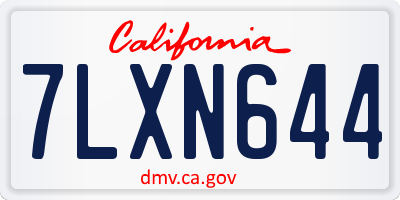 CA license plate 7LXN644