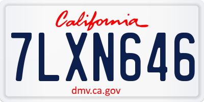 CA license plate 7LXN646