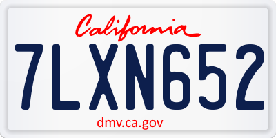 CA license plate 7LXN652