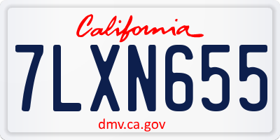 CA license plate 7LXN655