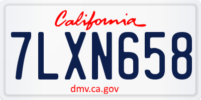 CA license plate 7LXN658