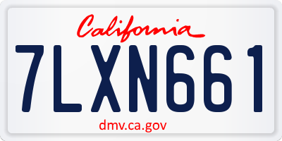 CA license plate 7LXN661