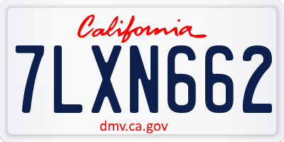 CA license plate 7LXN662