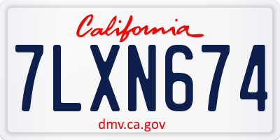 CA license plate 7LXN674