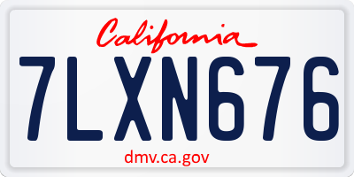 CA license plate 7LXN676