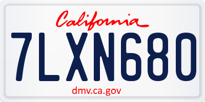 CA license plate 7LXN680