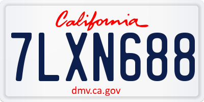 CA license plate 7LXN688