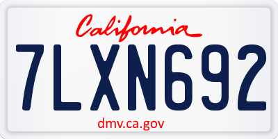 CA license plate 7LXN692