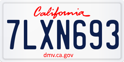 CA license plate 7LXN693