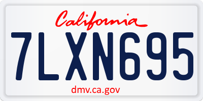 CA license plate 7LXN695