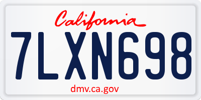 CA license plate 7LXN698