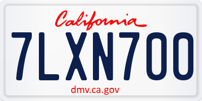 CA license plate 7LXN700