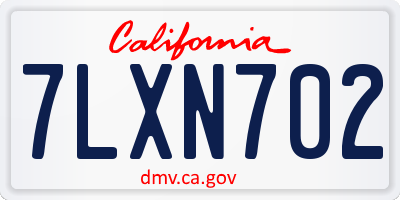 CA license plate 7LXN702