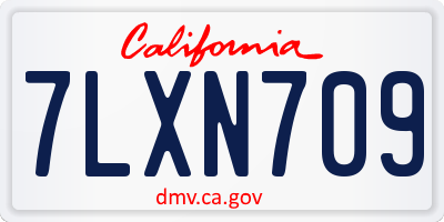 CA license plate 7LXN709