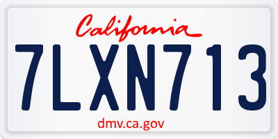 CA license plate 7LXN713
