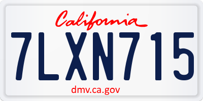 CA license plate 7LXN715