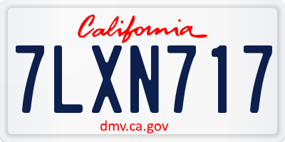 CA license plate 7LXN717
