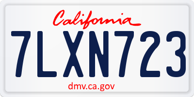 CA license plate 7LXN723