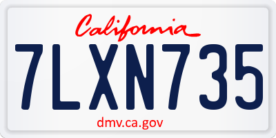CA license plate 7LXN735