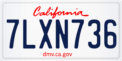 CA license plate 7LXN736