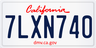 CA license plate 7LXN740