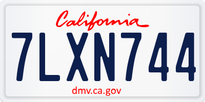 CA license plate 7LXN744