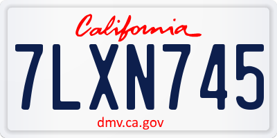 CA license plate 7LXN745