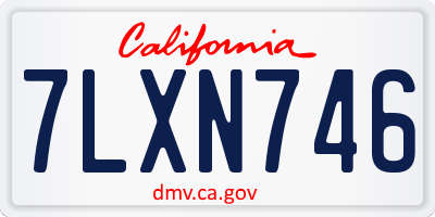 CA license plate 7LXN746