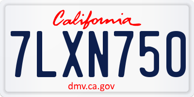 CA license plate 7LXN750
