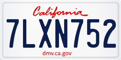CA license plate 7LXN752