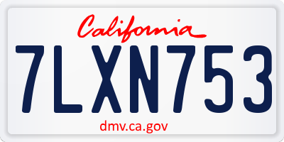 CA license plate 7LXN753
