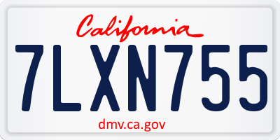 CA license plate 7LXN755