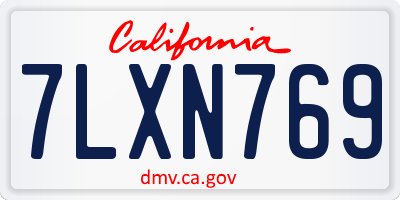 CA license plate 7LXN769