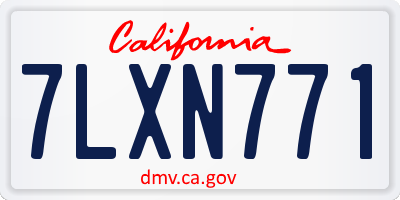 CA license plate 7LXN771