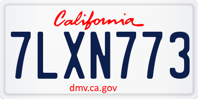 CA license plate 7LXN773