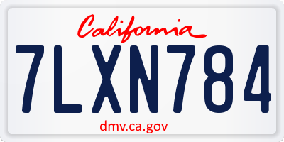 CA license plate 7LXN784