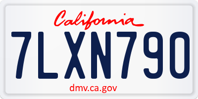 CA license plate 7LXN790