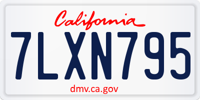 CA license plate 7LXN795