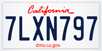CA license plate 7LXN797