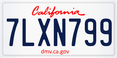 CA license plate 7LXN799