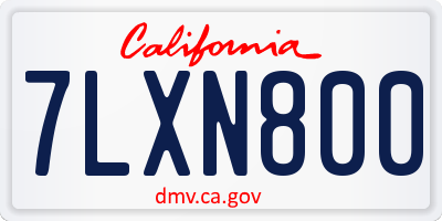 CA license plate 7LXN800