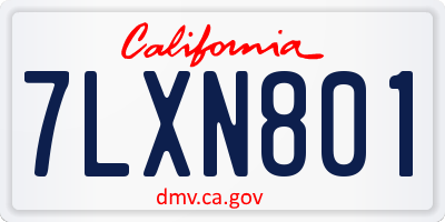CA license plate 7LXN801