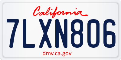 CA license plate 7LXN806
